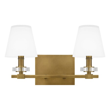 Kelsey Glen 2-Light Weathered Brass Vanity Light